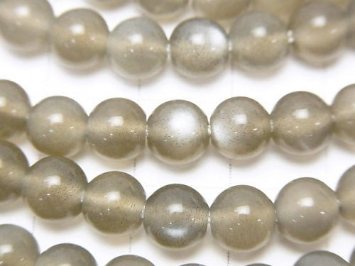 Gray Moonstone AAA Round 6 mm half or 1 strand beads (aprx.15 inch / 38 cm)