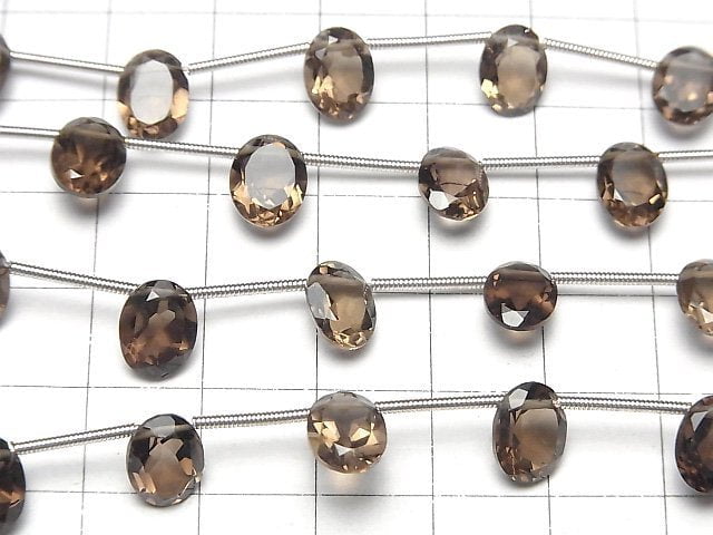 [Video]High Quality Smoky Quartz AAA Oval Faceted 9x7mm 1strand (8pcs )