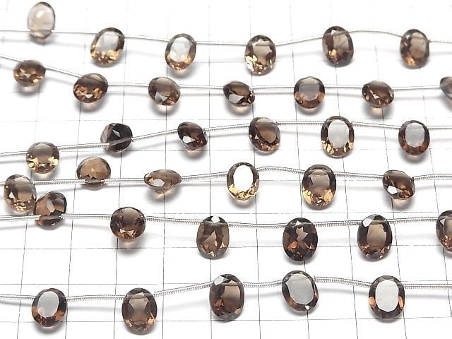 [Video]High Quality Smoky Quartz AAA Oval Faceted 10x8mm 1strand (8pcs )