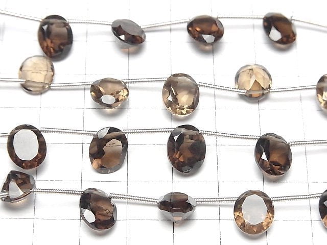 [Video] High Quality Smoky Quartz AAA Oval Faceted 11x9mm half or 1strand (8pcs )