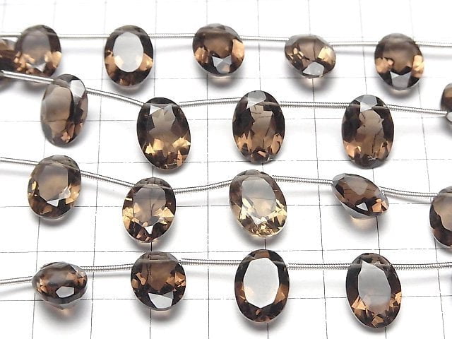 [Video]High Quality Smoky Quartz AAA Oval Faceted 14x10mm half or 1strand (8pcs )