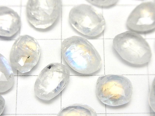 [Video]High Quality Rainbow Moonstone AAA - Side Hole Freeform Faceted Briolette 6pcs