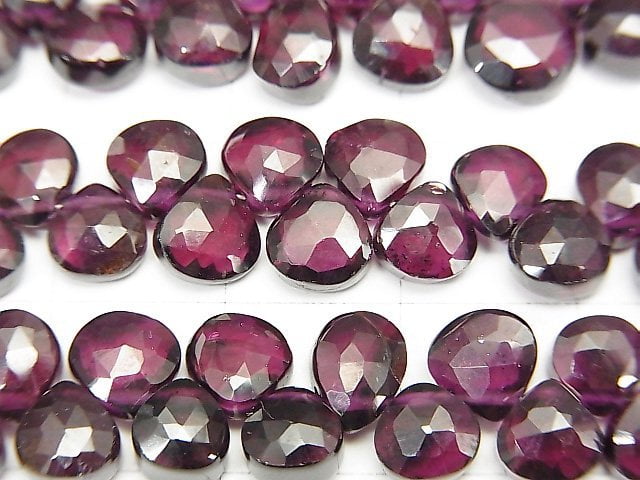 [Video] High Quality Garnet AAA- Chestnut Faceted Briolette half or 1strand beads (aprx.7inch / 18cm)