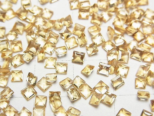 [Video]High Quality Citrine AAA Loose stone Square Faceted 3x3mm 10pcs