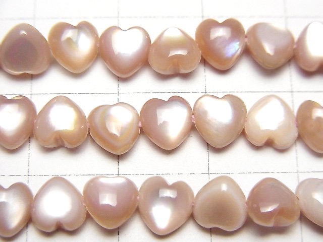 [Video] High quality pink Shell AAA heart 6x6x3.5mm 1/4 or 1strand beads (aprx.15inch/37cm)