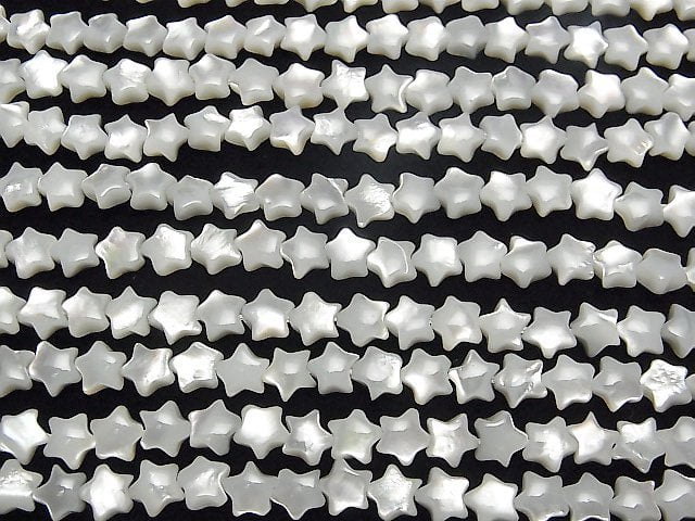 [Video] High quality white shell (Silver-lip Oyster) AAA star 6x6mm 1/4 or 1strand beads (aprx.15inch/38cm)