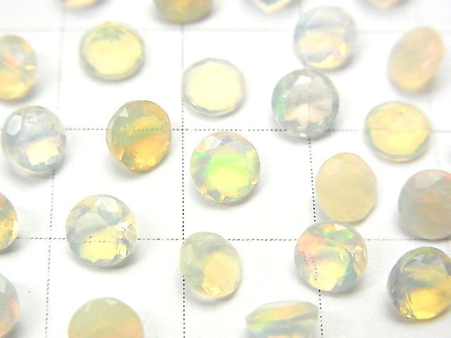 [Video] High Quality Ethiopia Opal AAA Loose stone Round Faceted 5x5mm 5pcs