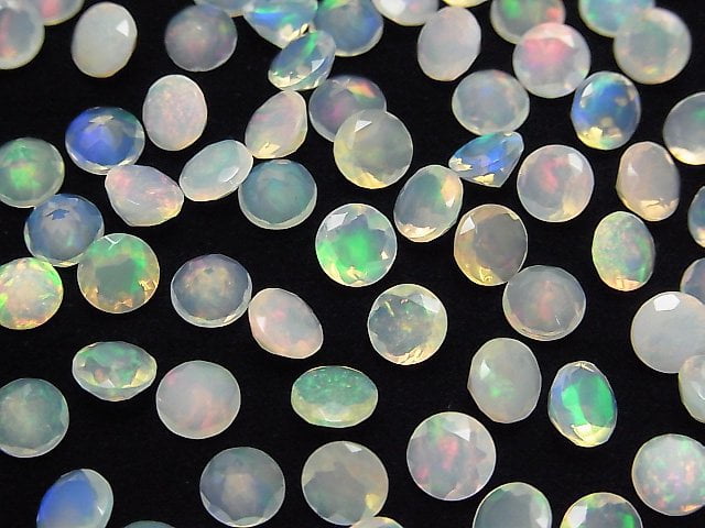 [Video] High Quality Ethiopia Opal AAA Round Brilliant Cut 6x6 mm 6pcs