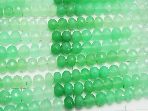 [Video] MicroCut!  High Quality Chrysoprase AAA++ Faceted Button Roundel  1/4 or 1strand beads (aprx.15inch/38cm)