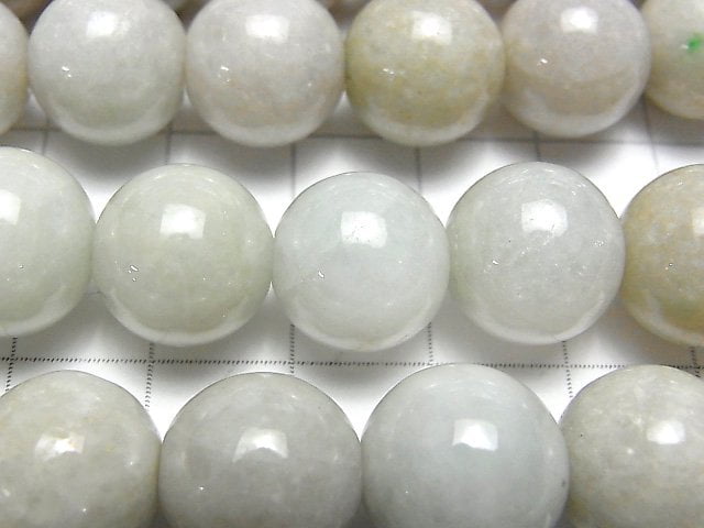 [Video] Burma Jadeite AA Round 12-13mm half or 1strand beads (aprx.15inch / 37cm)