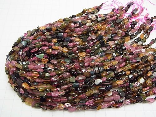 [Video] Multicolor Tourmaline AA ++ Nugget half or 1strand beads (aprx.15 inch / 38 cm)