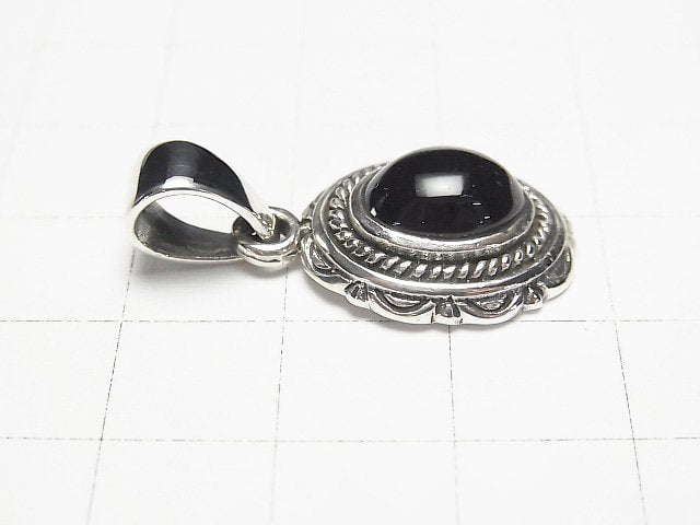 Onyx  Oval Pendant 22x15x7mm Silver925  1pc