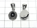 Onyx  Oval Pendant 18x12x5.5mm Silver925  1pc