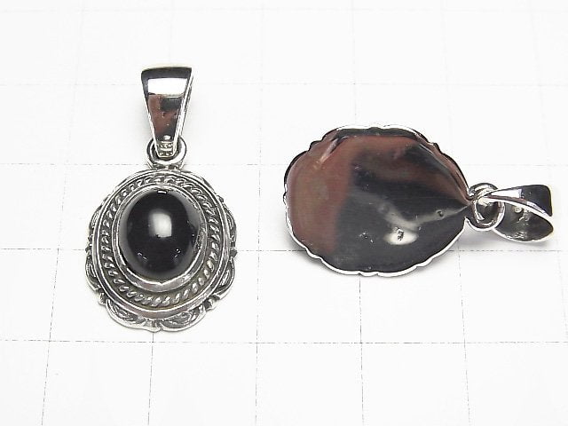 Onyx  Oval Pendant 22x15x7mm Silver925  1pc