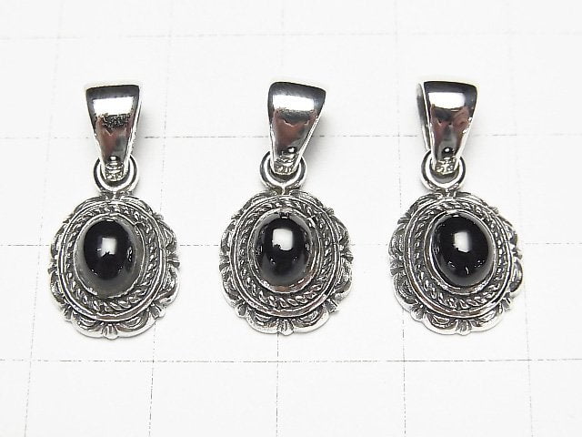 Onyx  Oval Pendant 14x12x6mm Silver925  1pc