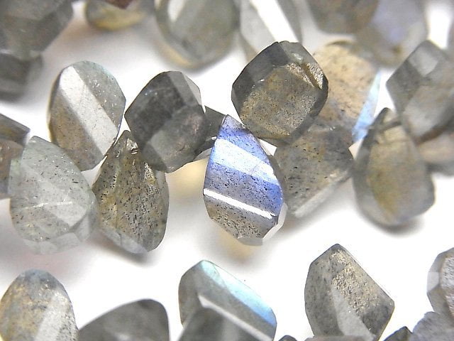 Faceted Briolette, Labradorite, Pear Shape, Twist Gemstone Beads