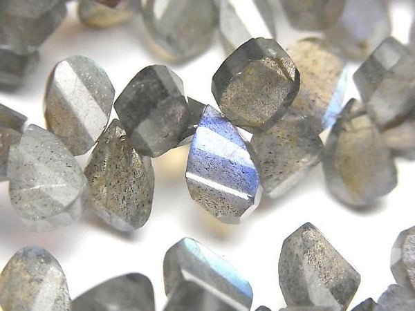 [Video]High Quality Labradorite AA++ Pear shape Twist Faceted Briolette half or 1strand beads (aprx.7inch/18cm)