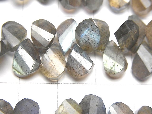 [Video] High Quality Labradorite AA++ Pear shape  Twist  Faceted Briolette  half or 1strand beads (aprx.7inch/18cm)