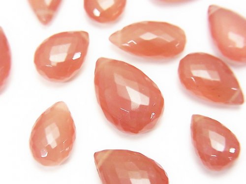 Faceted Briolette, Pear Shape, Rhodochrosite Gemstone Beads