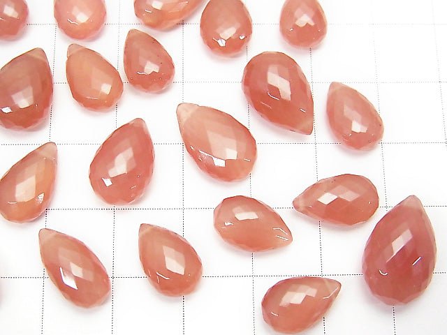 MicroCut! Peru Rhodochrosite AAA - Pear shape Faceted Briolette 5pcs $79.99!