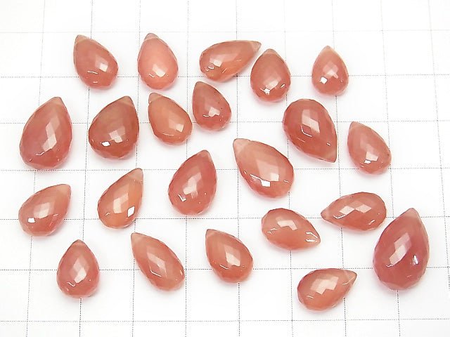 MicroCut! Peru Rhodochrosite AAA - Pear shape Faceted Briolette 5pcs $79.99!