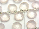 High Quality Rose Quartz AAA Chestnut Faceted Briolette 8 x 8 x 4 mm half or 1 strand (apr x 6 inch / 15 cm)