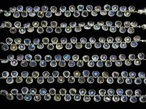 Aqua Crystal AAA Chestnut  Faceted Briolette 8x8x4mm half or 1strand beads (aprx.6inch/15cm)