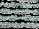 [Video] High Quality Sea Blue Chalcedony Chestnut Faceted Briolette 8x8mm Half or 1 Strand (26pcs)