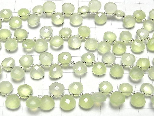 [Video] High Quality Light Green Chalcedony AAA Chestnut Faceted Briolette 8 x 8 x 4 mm half or 1 strand (apr x 6 inch / 15 cm)