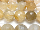 [Video] Yellow Hematite Quartz 128Faceted Round 16mm half or 1strand beads (aprx.14inch / 35cm)