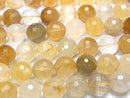 [Video] Yellow Hematite Quartz 128Faceted Round 16mm half or 1strand beads (aprx.14inch / 35cm)