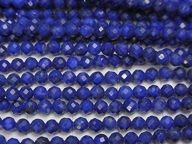 High Quality!  Lapislazuli AA++ Faceted Round 3mm  1strand beads (aprx.15inch/37cm)