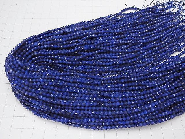 High Quality!  Lapislazuli AA++ Faceted Round 3mm  1strand beads (aprx.15inch/37cm)