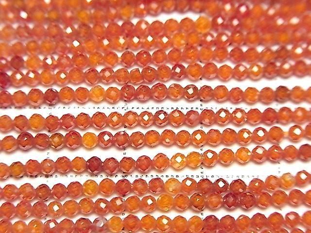 [Video] High Quality! Cubic Zirconia AAA Faceted Round 2mm [Red Orange] 1-strand beads (approx. 15 inches/36 cm)