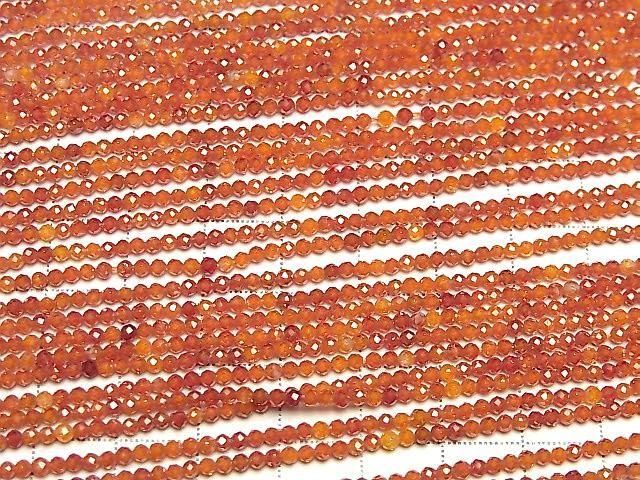 [Video] High Quality! Cubic Zirconia AAA Faceted Round 2mm [Red Orange] 1-strand beads (approx. 15 inches/36 cm)