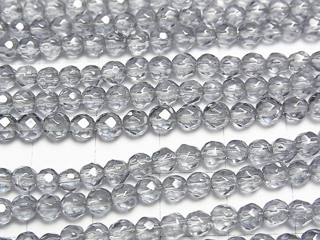 [Video] Silver Flash Crystal 32Faceted Round 4mm half or 1strand beads (aprx.15inch/37cm)