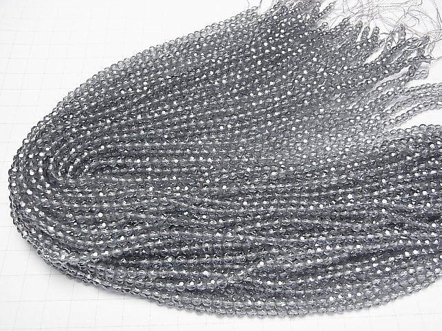 [Video] Silver Flash Crystal 32Faceted Round 4mm half or 1strand beads (aprx.15inch/37cm)