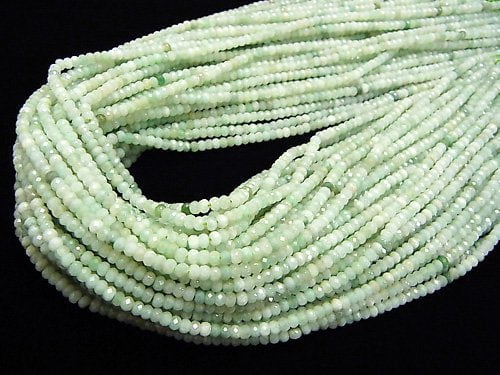 High Quality! Burma Jadeite AA ++ Faceted Button Roundel 3 x 3 x 2 mm half or 1 strand beads (aprx.15 inch / 38 cm)