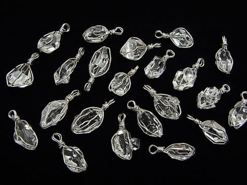 [Video] NYHerkimer Diamond AAA Rough Rock Nugget Pendant [M size] Wire frame Silver925 1pc