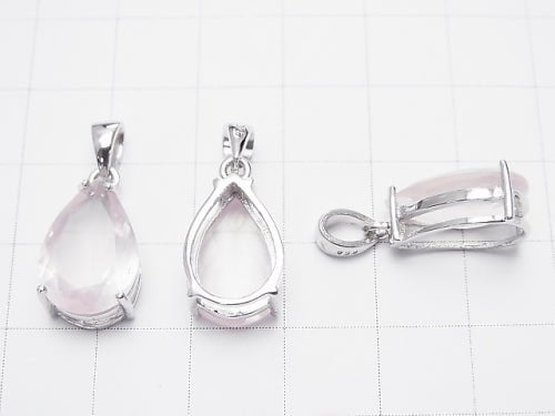 1 pc $14.99! High Quality Madagascar Rose Quartz AAA Pear shape Faceted Pendant 15 x 10 mm Silver 925