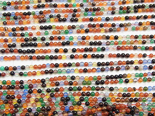 1strand $3.79! Multi Color Agate Round 2mm 1strand beads (aprx.15inch / 38cm)