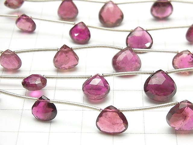 [Video] High Quality Pink Tourmaline AAA Chestnut Faceted Briolette 1strand beads (aprx.4inch / 11cm)