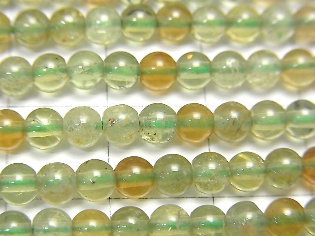 [Video] Green Apatite AAA - Round 4mm 1strand beads (aprx.15inch / 38cm)