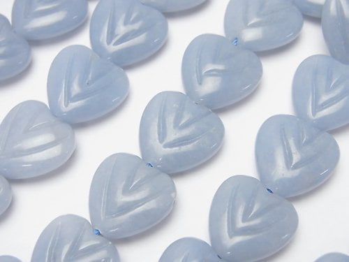 Angelite, Heart Gemstone Beads