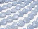 Angelite carving Vertical Hole Heart 14 x 14 x 5 mm half or 1 strand beads (aprx.14 inch / 35 cm)