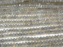 [Video]High Quality!  Labradorite AAA Faceted Button Rondelle  half or 1strand beads (aprx.15inch/38cm)