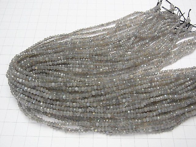 [Video]High Quality!  Labradorite AAA Faceted Button Roundel  half or 1strand beads (aprx.15inch/38cm)