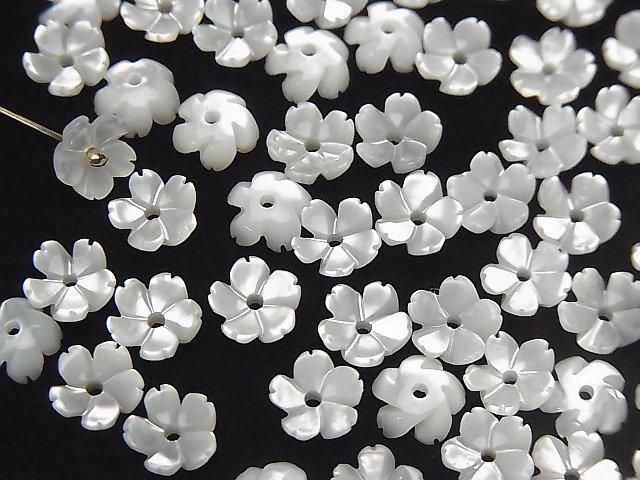 高品質白蝶貝 AAA 立體花 6mm 中孔 4顆