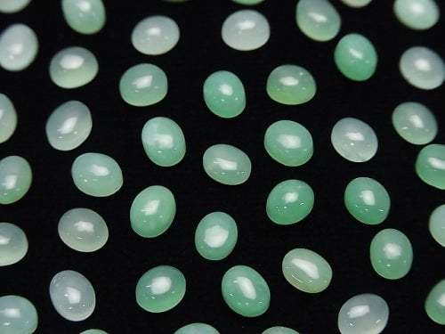 10pcs $8.79! Chrysoprase AA++ Oval Cabochon 5x4mm 10pcs