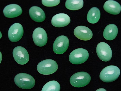 Chrysoprase AAA- Oval  Cabochon 7x5mm 5pcs